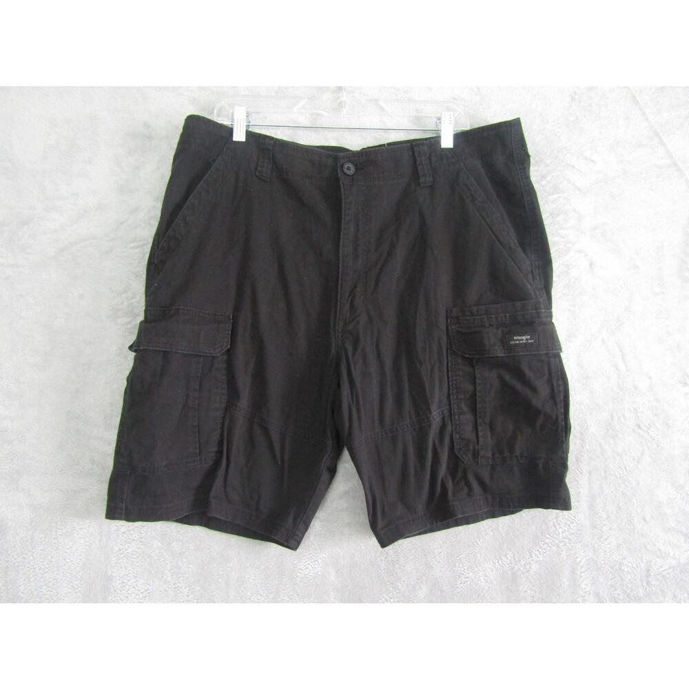 Wrangler‎ Men's Relaxed Fit Cargo Shorts Black Size 38x9 Cotton Spandex Blend